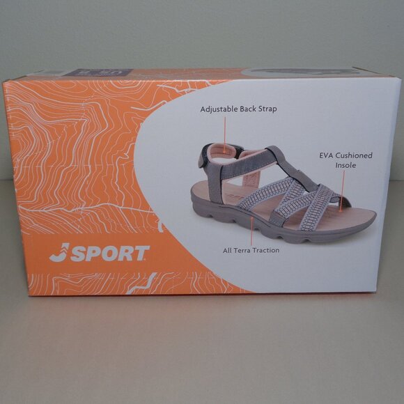 JSport by Jambu Size 6 M KAIA Grey / Pink Geometric Sandals New Women's Shoes - Picture 15 of 16